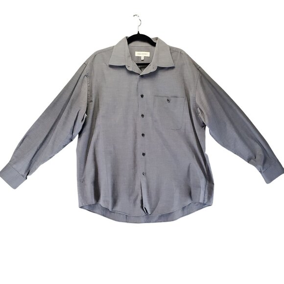 Yves Saint Laurent Shirt Mens XL Gray Pinstripe Long Sleeve Button-Down Classic - Picture 1 of 8